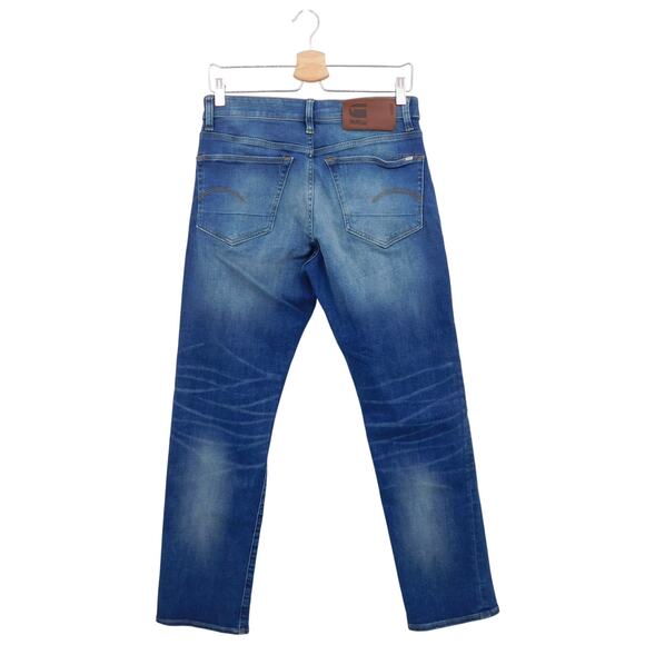G-Star Raw Men's 3301 Blue Button Fly Slim Straight Denim Jeans Size 30x28 - Picture 2 of 6